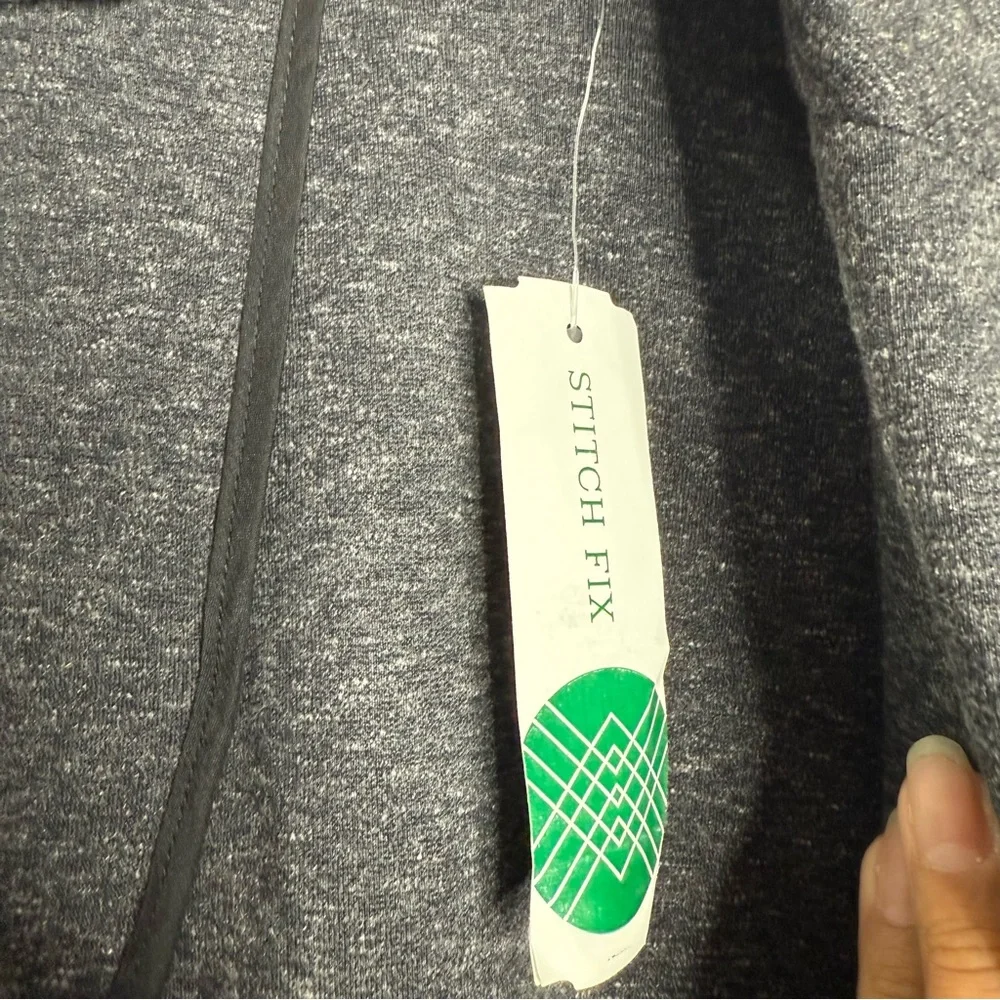 NWT Stitch Fix ArteFact Heathered Knit Blazer Stretchy‎ Gray 3XL Long Preppy
